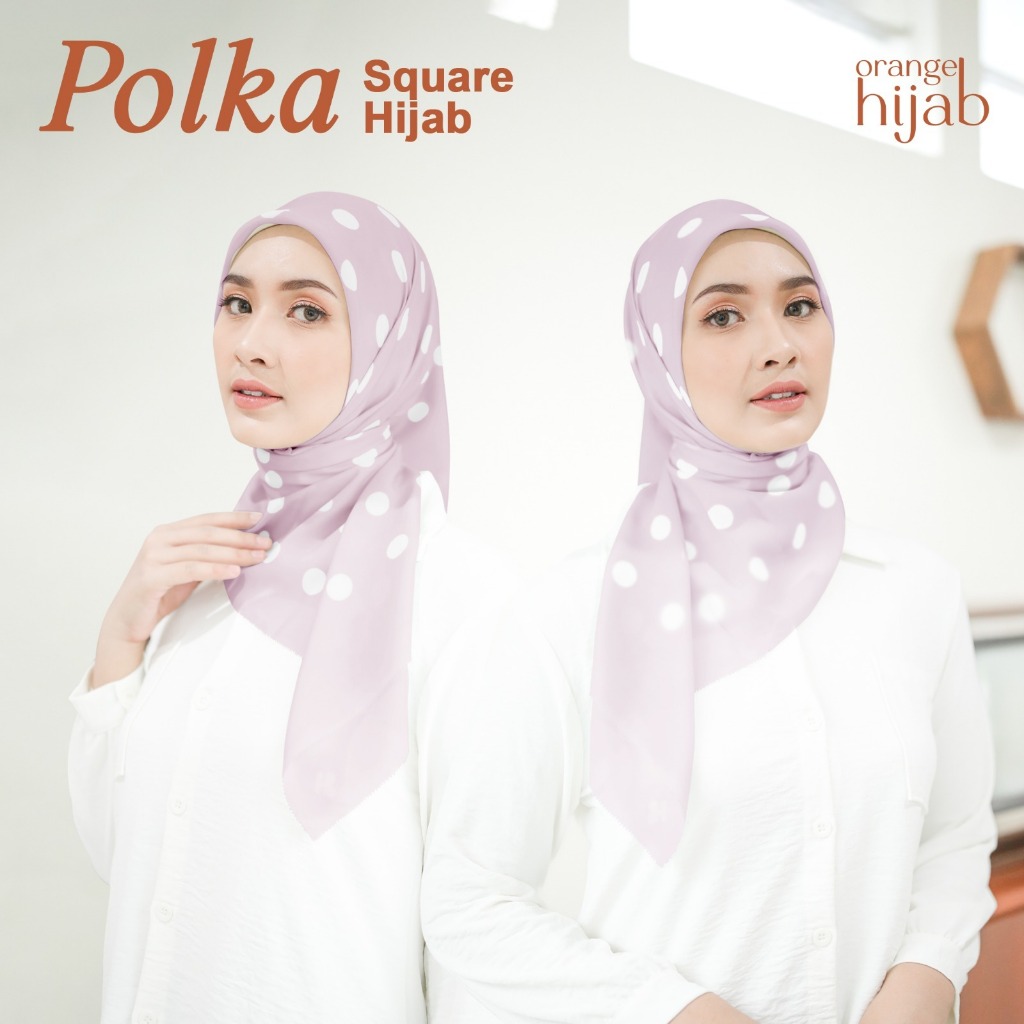 orangehijab - Hijab Segiempat Motif Polkadot | Segiempat Voal Polka Lasercut