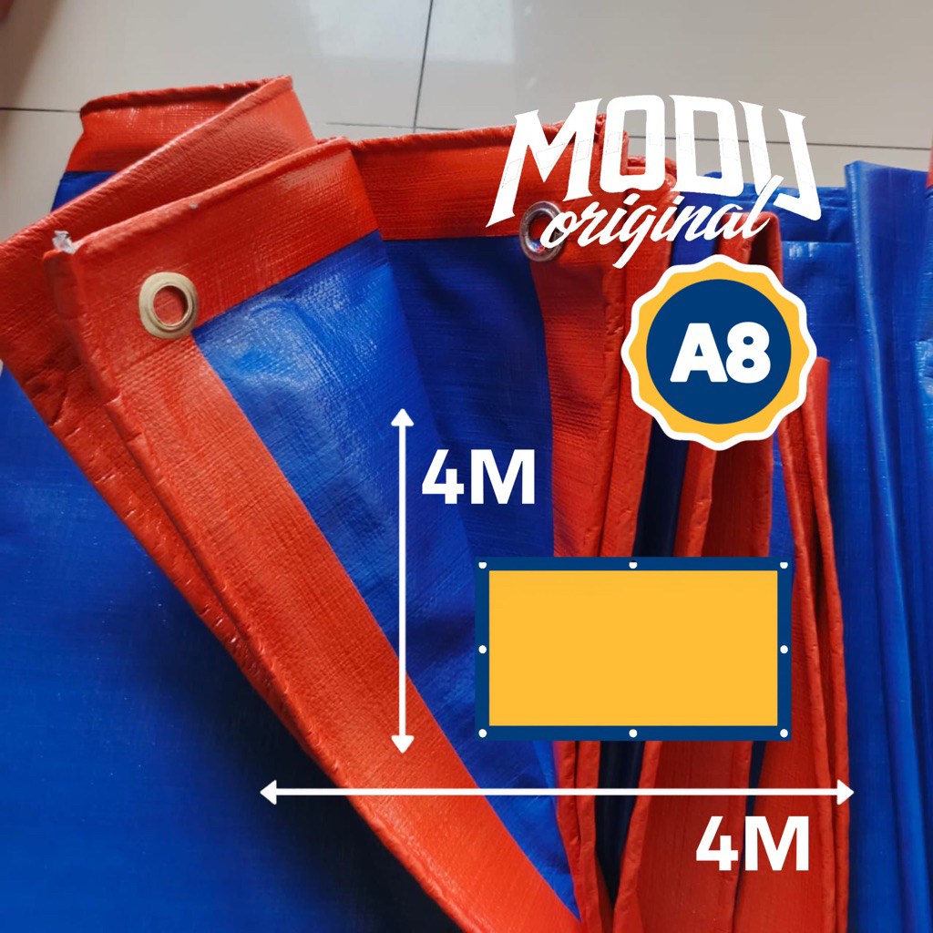 UKURAN 4X4 TERLARIS TERPAL PLASTIK KOREA A8 BIRU OREN UKURAN 6X8  Premium Berkualitas Tinggi Tebal A