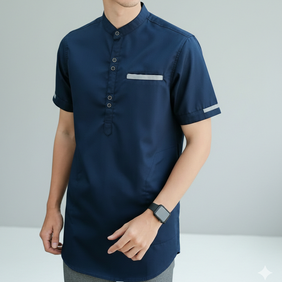 Qaireen Baju Muslim Pria Koko NOBO Lengan Pendek Bahan TOYOBO