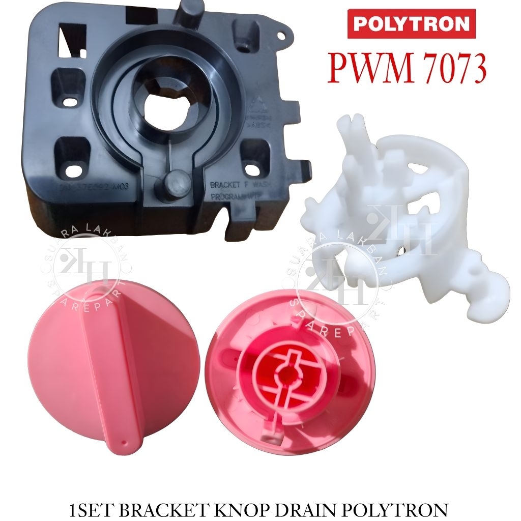 KNOP POLYTRON / BRACKET SELEKTOR DRAIN MESIN CUCI 1 SET