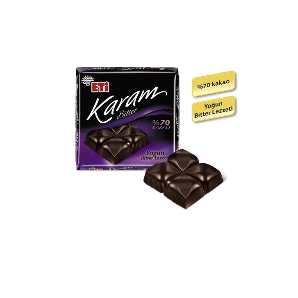 COKLAT ETI KARAM BITTER 70% KAKAO ORI TURKI