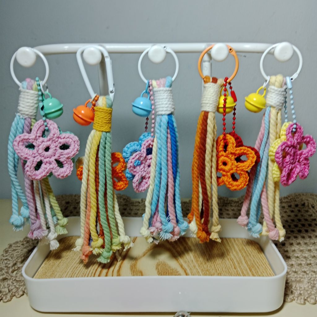 Bagcharm Tali Macrame, Gantungan Kunci, Bagcharm Unik