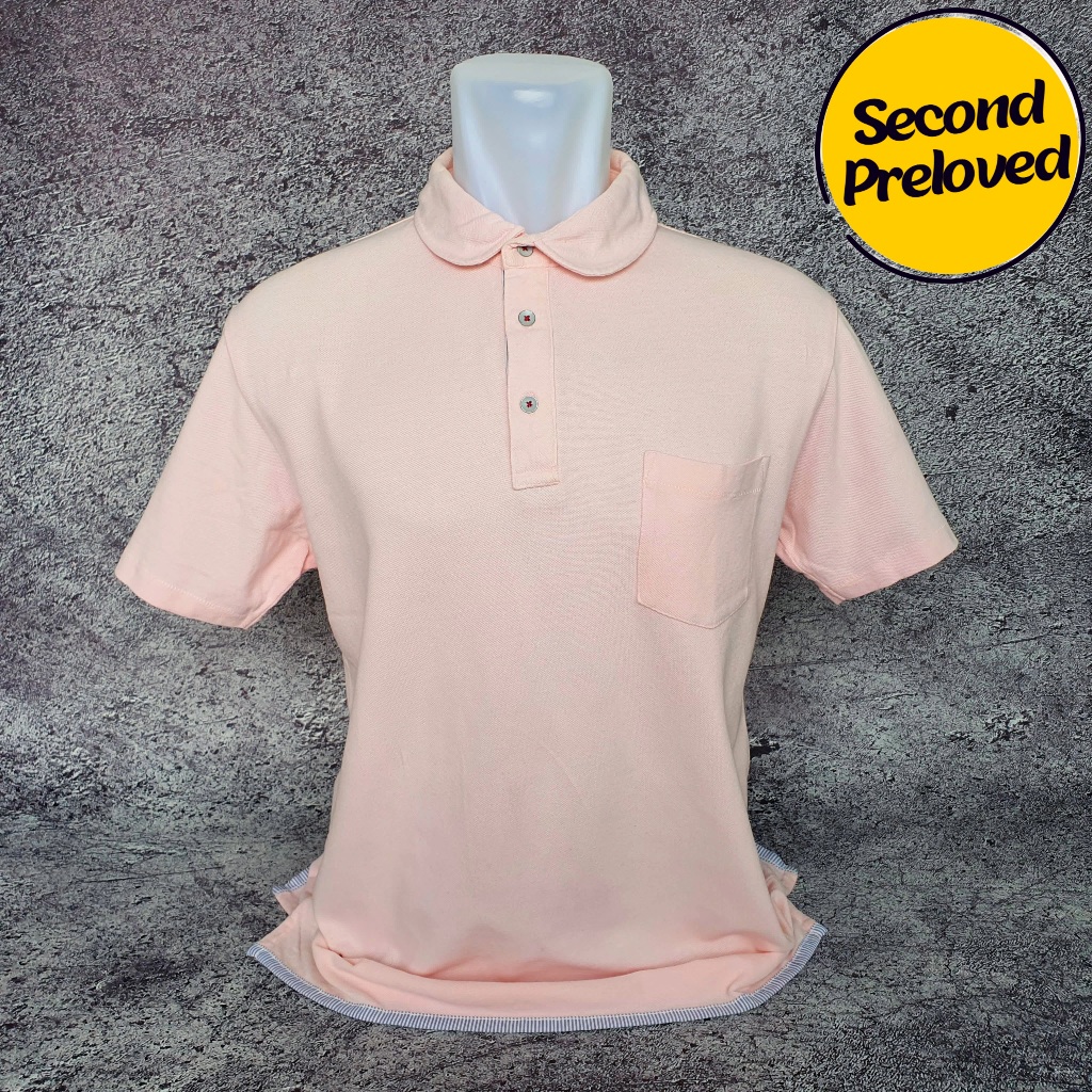Baju Kaos Polo GLOBAL WORK - Size L / Lebar 54 cm - Original - Second
