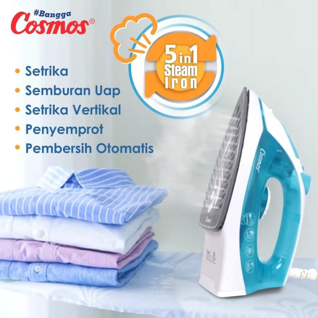 Setrika Cosmos CI-4910 C – Setrika Uap Cosmos 5 in 1 Ceramic Coating