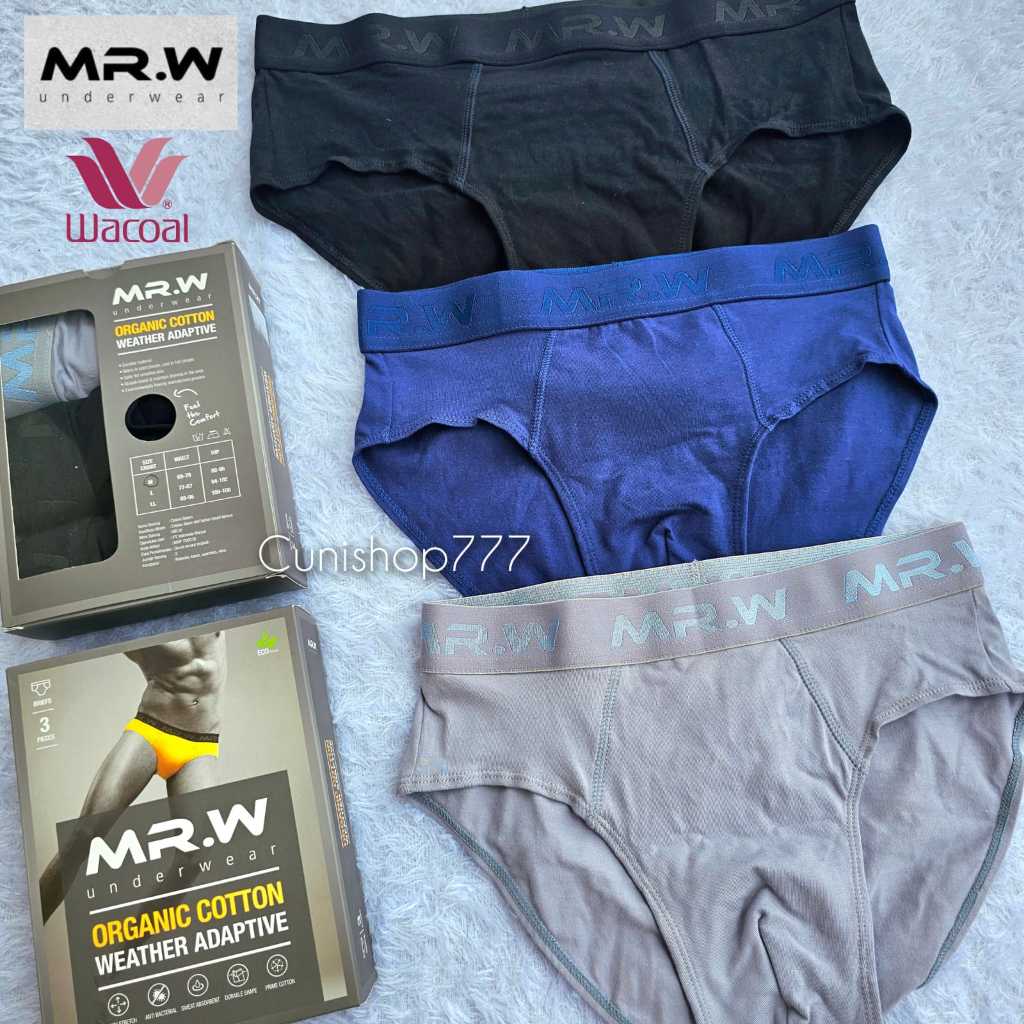 MR W by WACOAL CELANA DALAM PRIA 1 PACK isi 3 ORGANIC COTTON UNDERWEAR WMP 70001 M XXL CD LAKI LAKI 