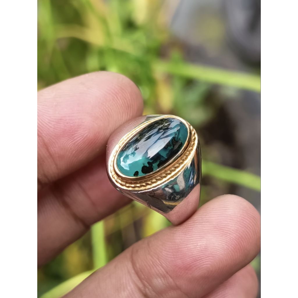 cincin batu akik BACAN DOKO majiko kristal coklat sz 9