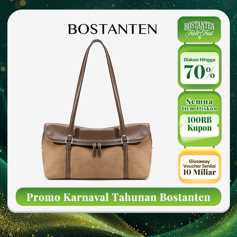 [Book tote bag] BOSTANTEN Totebag Wanita Kain Dua Sisi Besar Tas Bahu Elegan Tas Selempang Semua Per