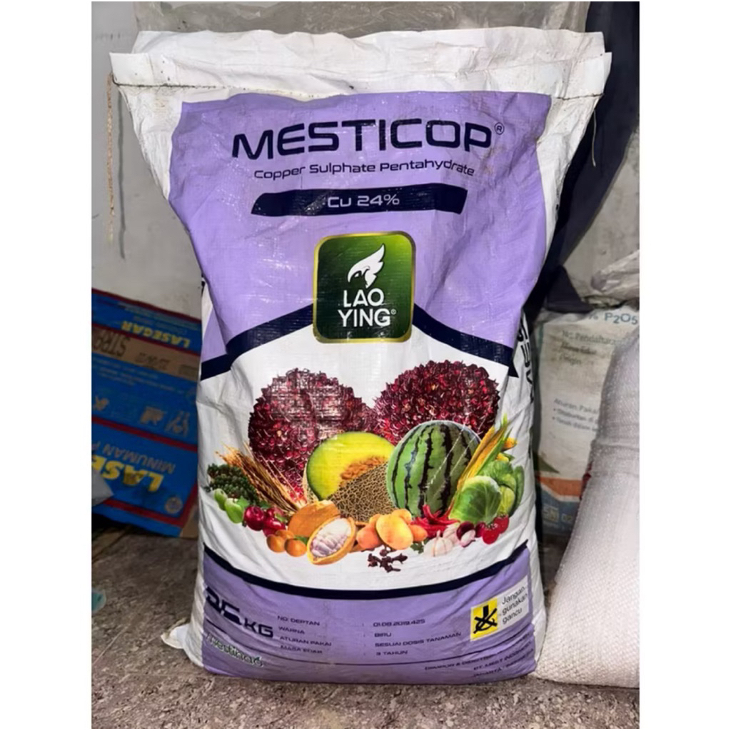 25kg Cu 24% Pupuk Copper sulphate Pentahydrate Mesticop Cu 24%