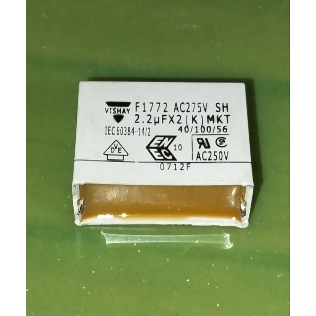 KAPASITOR MKT 2.2UF X2 AC 275V UKURAN GAMBAR GESER BEKAS ORIGINAL