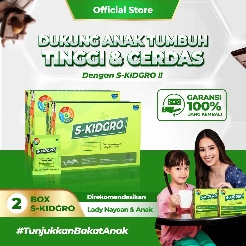 S-KIDGRO 2 BOX – Vitamin Peninggi Badan Anak Usia 2–15 Tahun Tinggi Kalsium