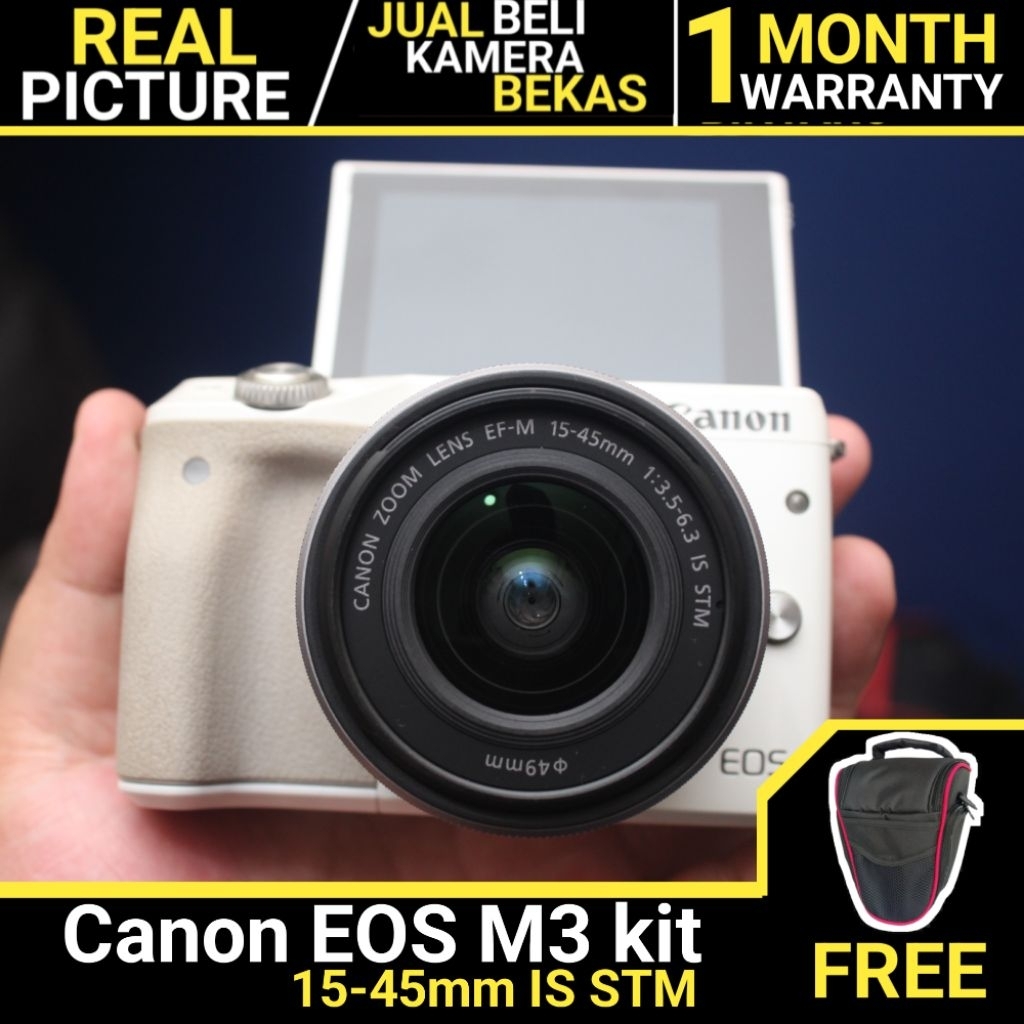Canon M3 kit 15-45mm IS STM BEKAS