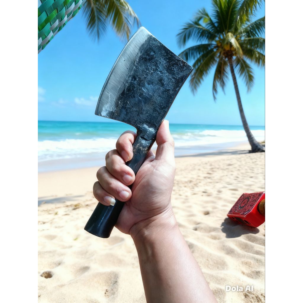 Kapak mini atau patik kelapa bahan baja per sepuhan dengan gagang pipa besi