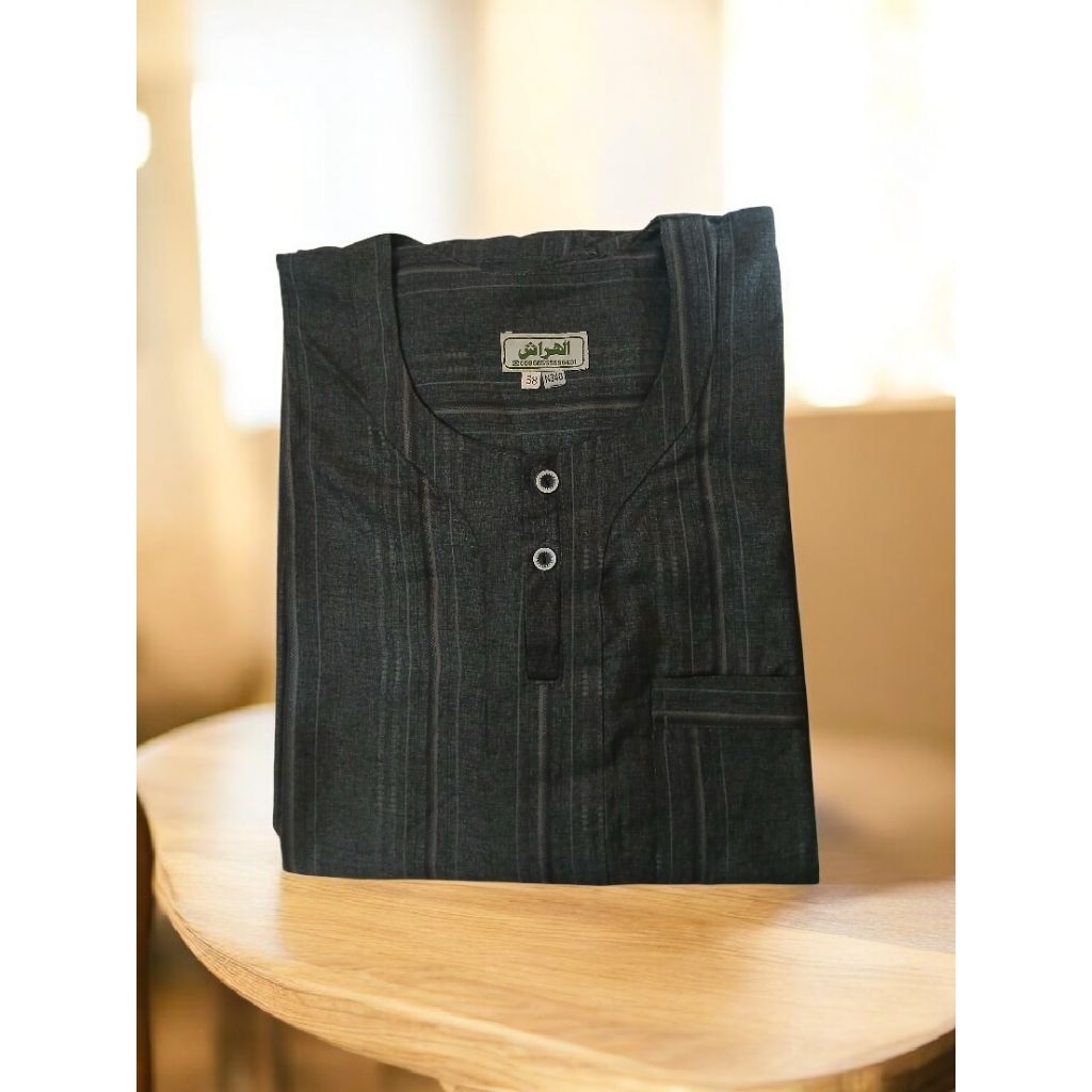 Gamis / Thawb / Thobe / Jubah Pria Import Arab Lengan Pendek Second Mulus Warna Abu-Abu