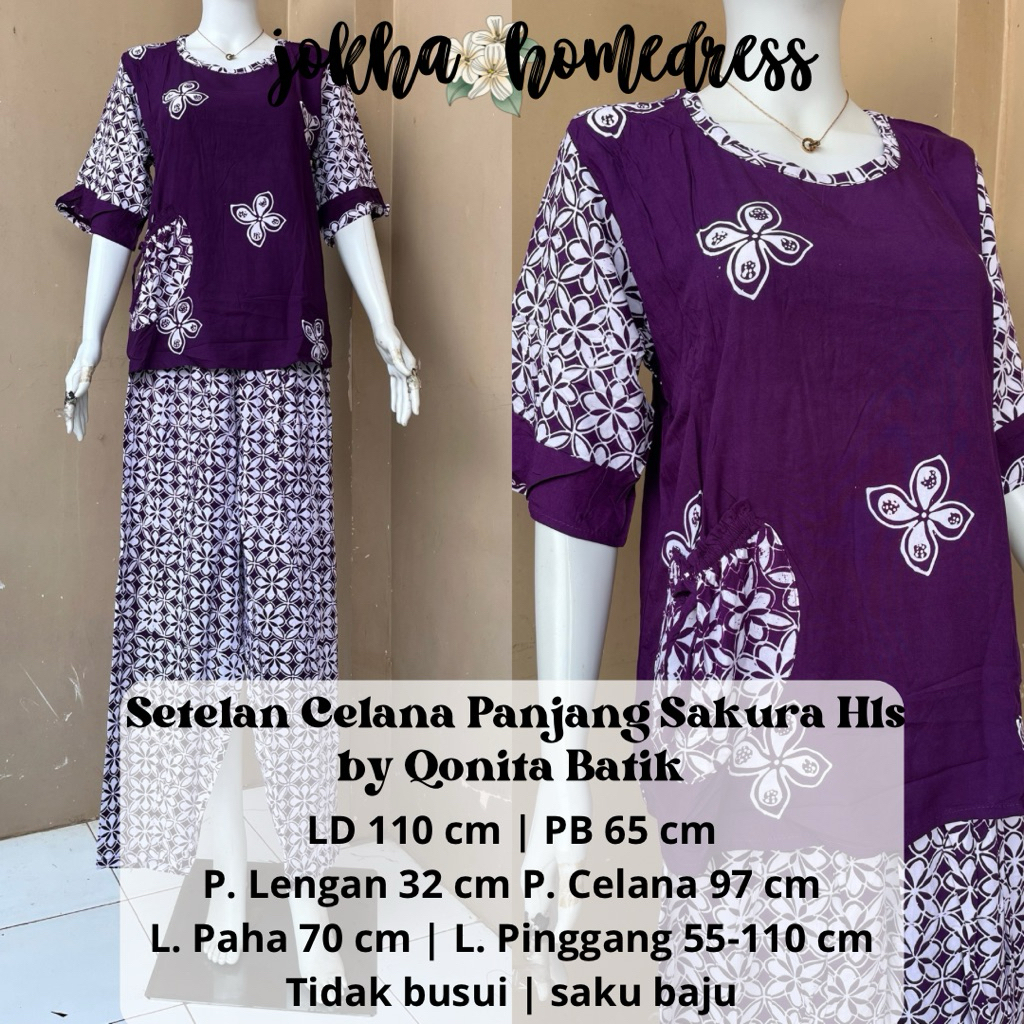 SPJ Setelan Celana Panjang Sakura Hls by Qonita Batik Pekalongan