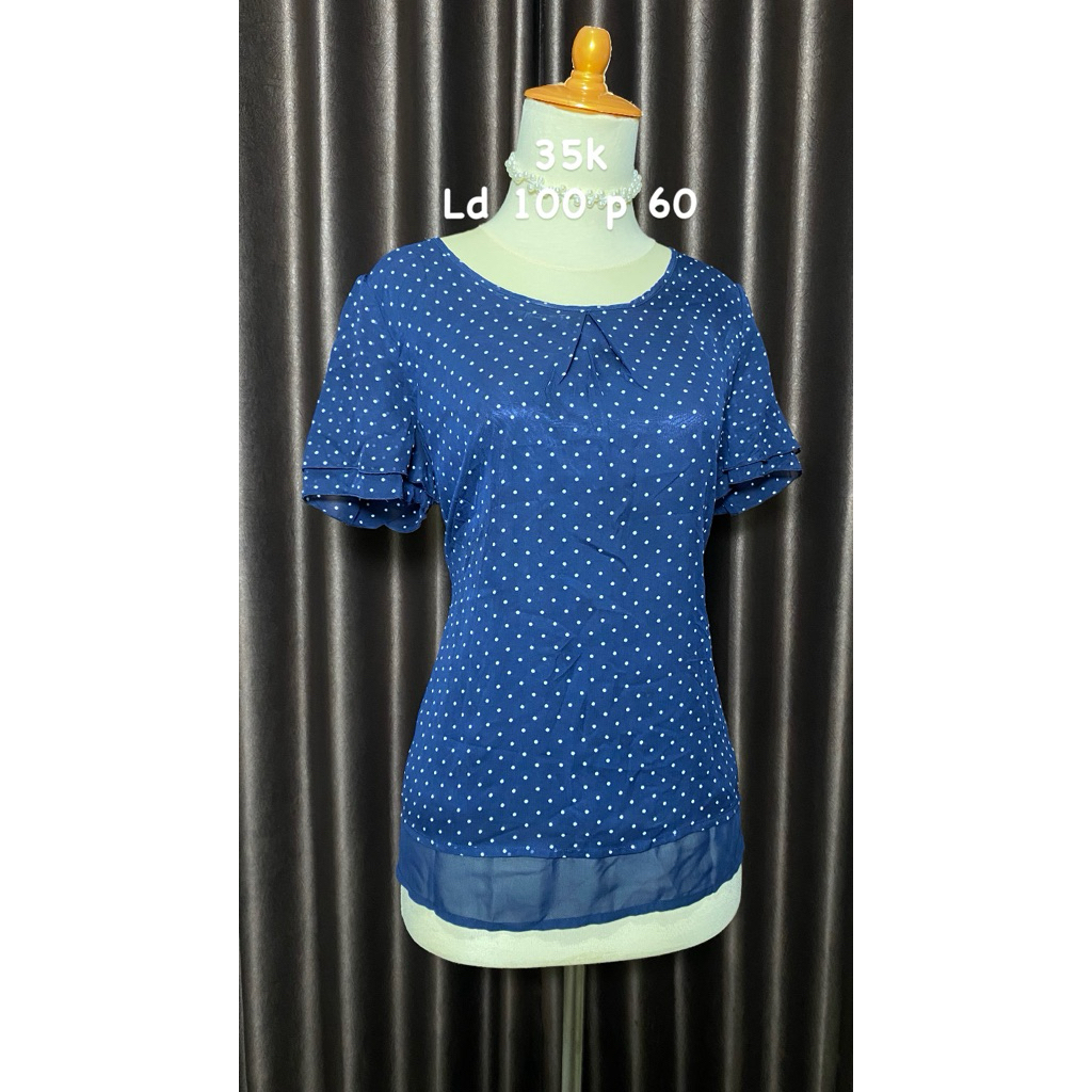 blouse sifon polkadot atasan wanita