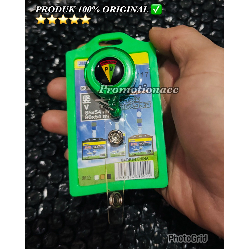 Name Tag Id Card Case Karet plus yoyo dan Logo PM Polisi Militer