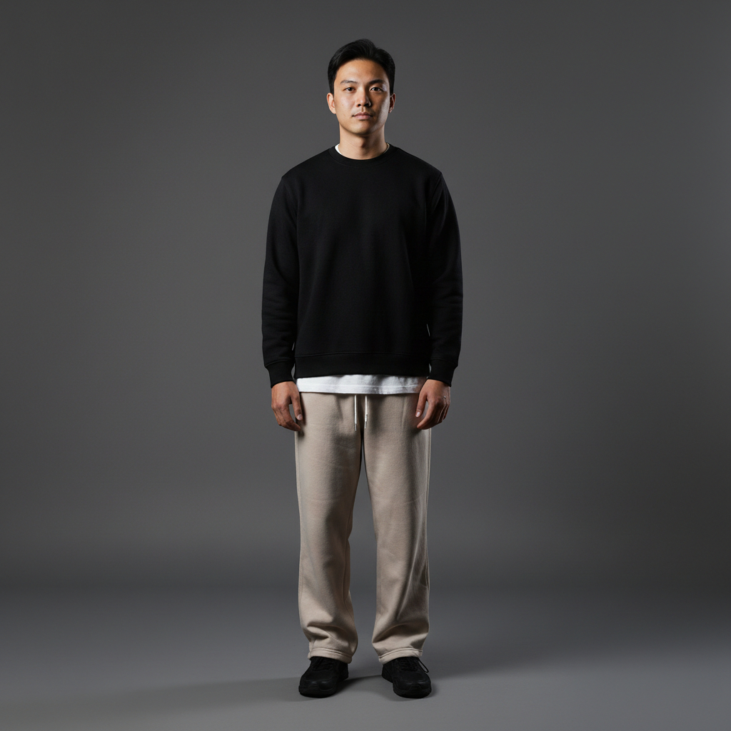 Repeat Celana Sweatpants Loose Baggy Fleece Beige