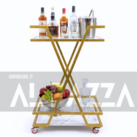 Rak Troli  Susun Serbaguna 2 Tingkat besi dengan Roda / Rak troli Kamar Mandi Bahan besi / Rak troli