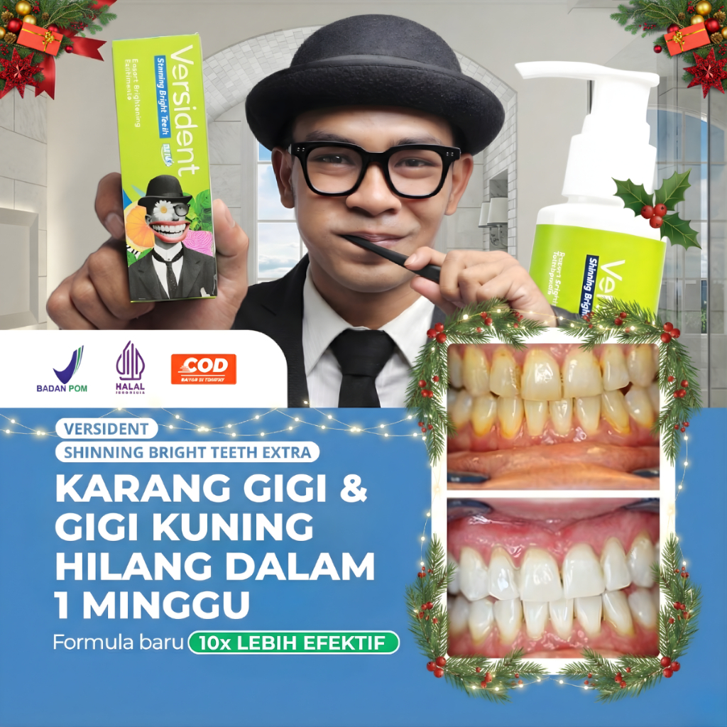Pasta Gigi Versident Shining Bright Teeth- Memutihkan Gigi, Mencegah Karang, Cegah Bau Mulut