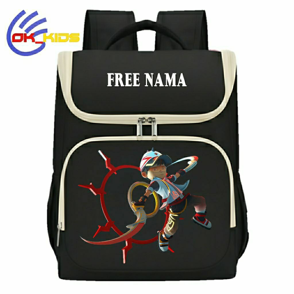 Tas Ransel Anak Boboiboy Supra Sablon DTF Kuat Dan Tidak Mudah Luntur Gratis Cetak Nama