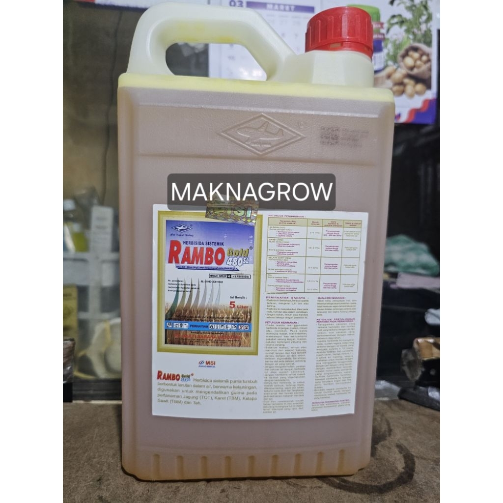 Racun rumput HERBISIDA RAMBO GOLD 480 SL 5 LITER