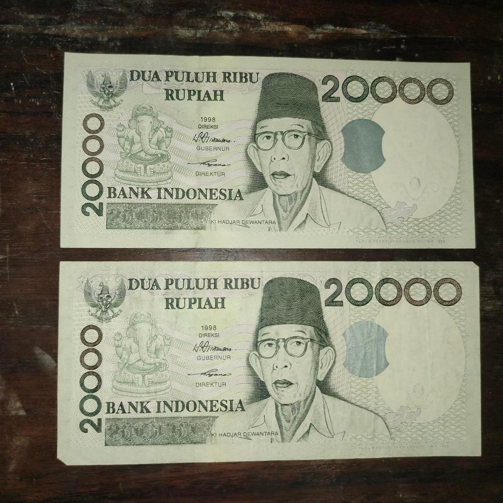 uang kuno 20.000 rupiah tahun 1998