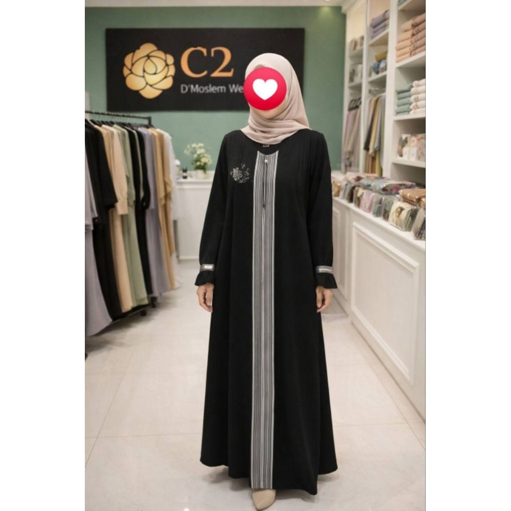 Abaya jetblack all size/Abaya Yanara/Gamis jetblack premium