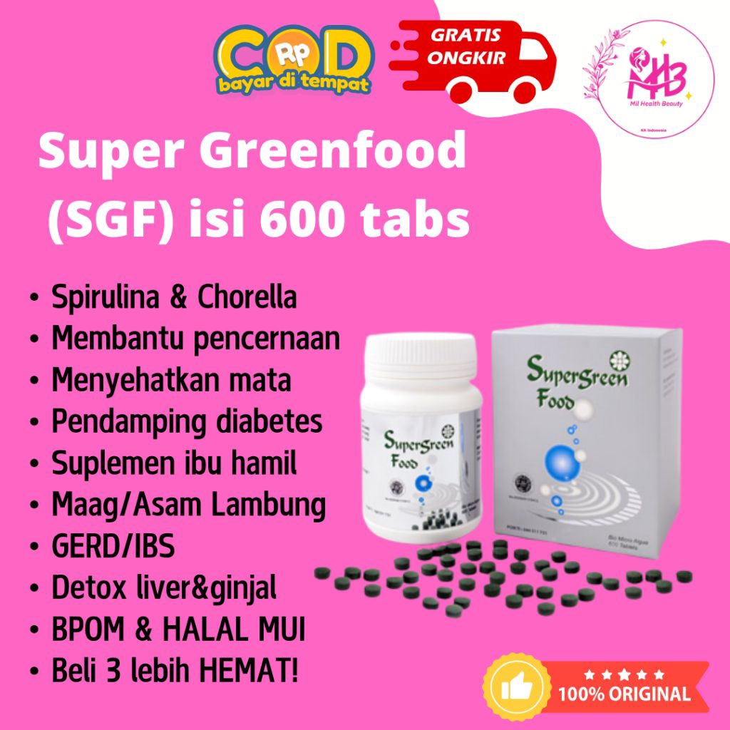 SGF Supergrenn Food Suplemen Padat Gizi Menguatkan Imun Original KK Indonesia