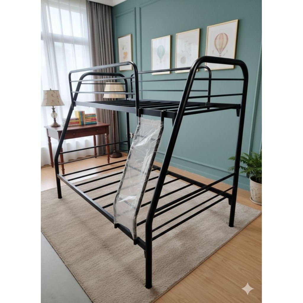 Ranjang Tidur Susun besi 90+120 Bahan besi Tebal Kuat Kokoh