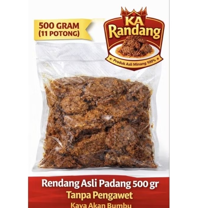Rendang Asli Padang 1300 gr-Empuk Tanpa Pengawet, Bebas Formalin