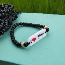 1 pcs gelang tali casual motif plat akrilik putih jogja etnik unisek pria wanita model