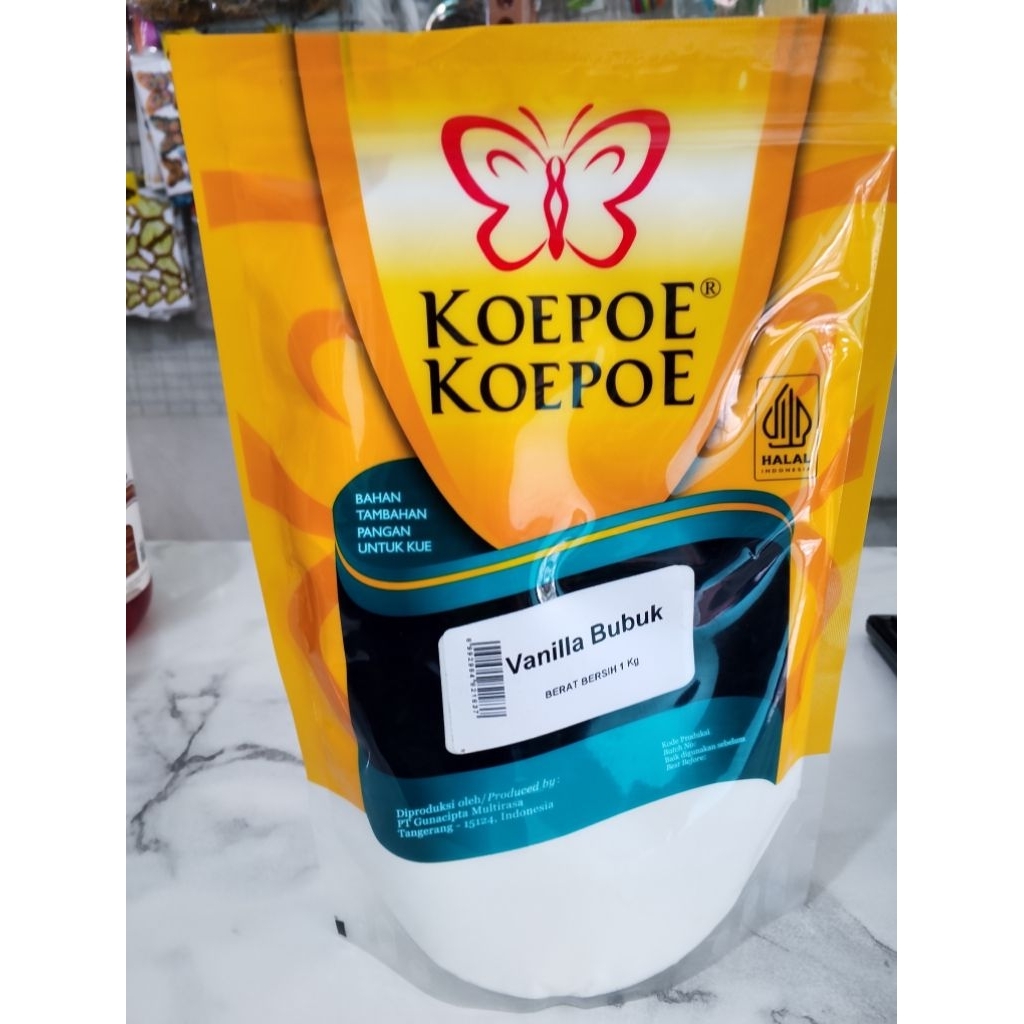 VANILI BUBUK KOEPOE 1KG / VANILA BUBUK KEMASAN 1KG / KOEPOE VANILI CRYSTAL KEMASAN 1KG
