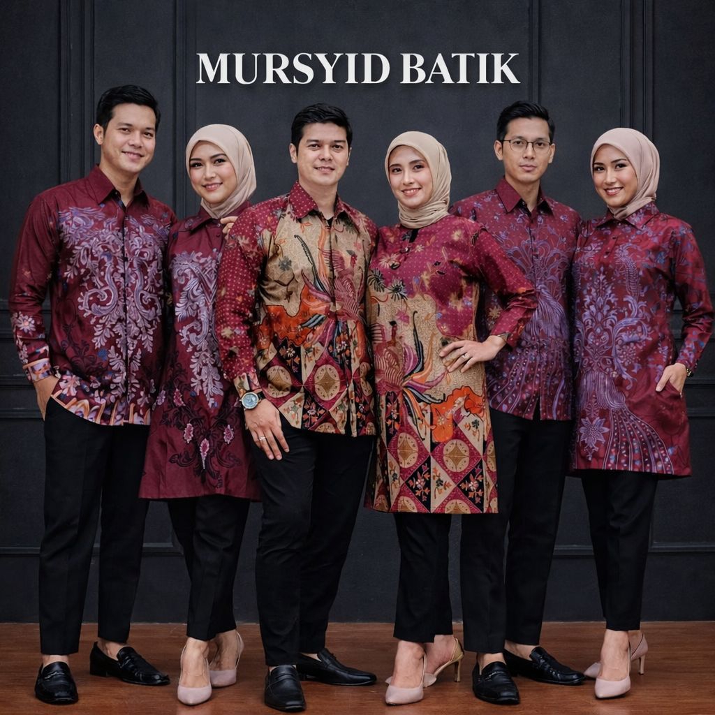 MURSYID BATIK - (COD) Set Batik Couple Modern | Baju Batik Seragam Guru & Pernikahan | Tunik Batik E