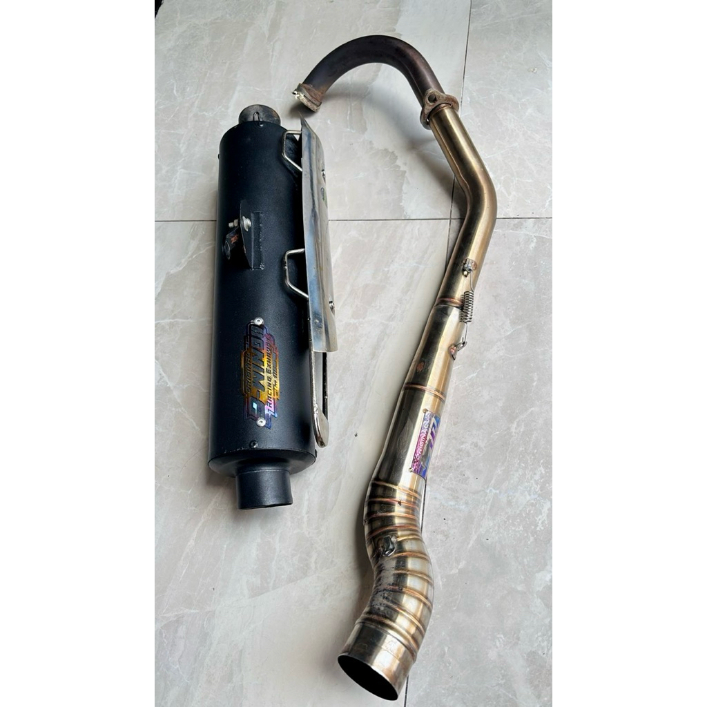 KNALPOT VIXION OLD CUSTOM SCORPIO LEHER FULL STAINLESS