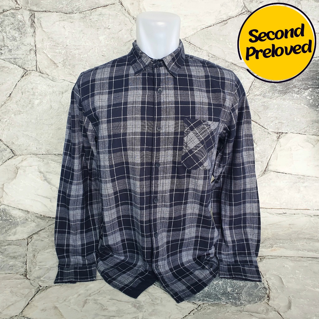 Baju Kemeja Panjang Flanel J SIXTY - Size M / LD 52 cm - Original - Used