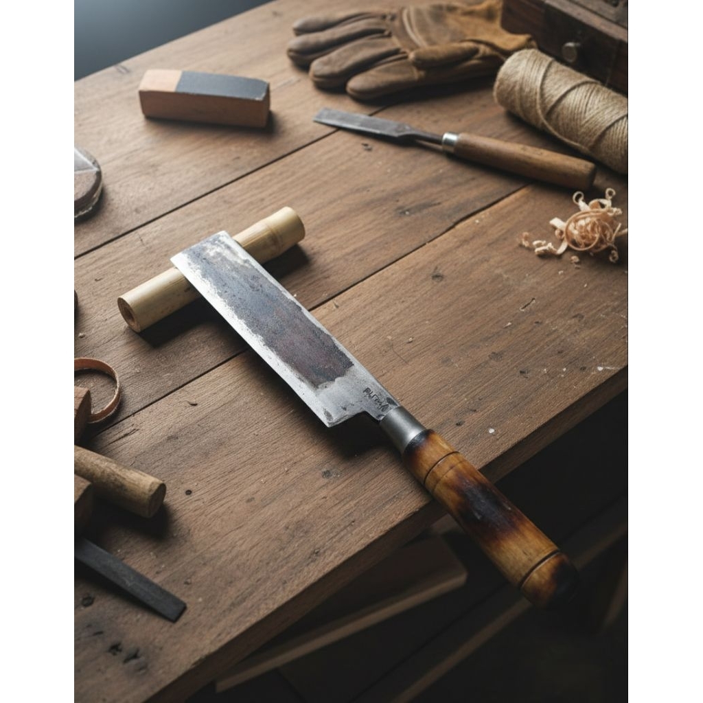 Produk: Bendo Parang Baja Kotak - Alat Tebas Kayu & Bambu Serbaguna