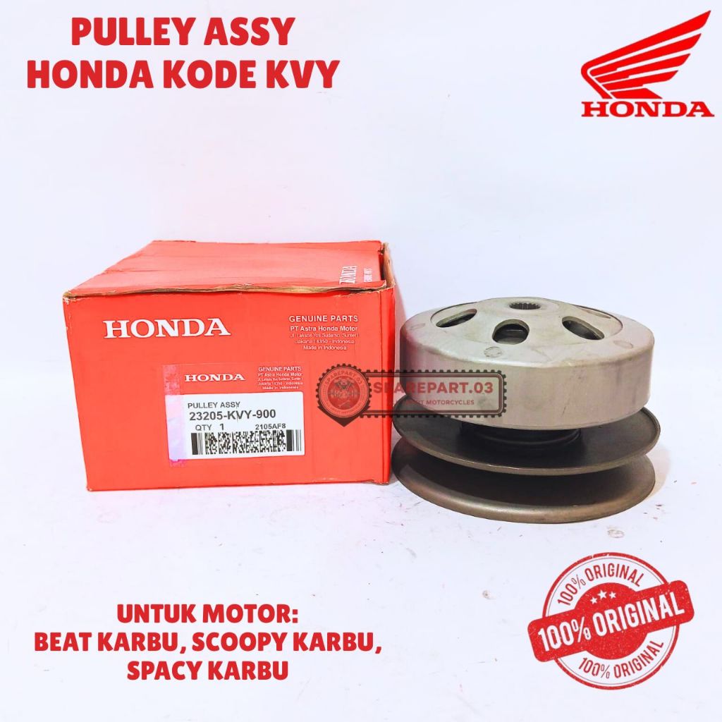 PULLEY ASSY ORIGINAL HONDA KODE KVY, BEAT KARBU, SCOOPY KARBU, SPACY KARBU