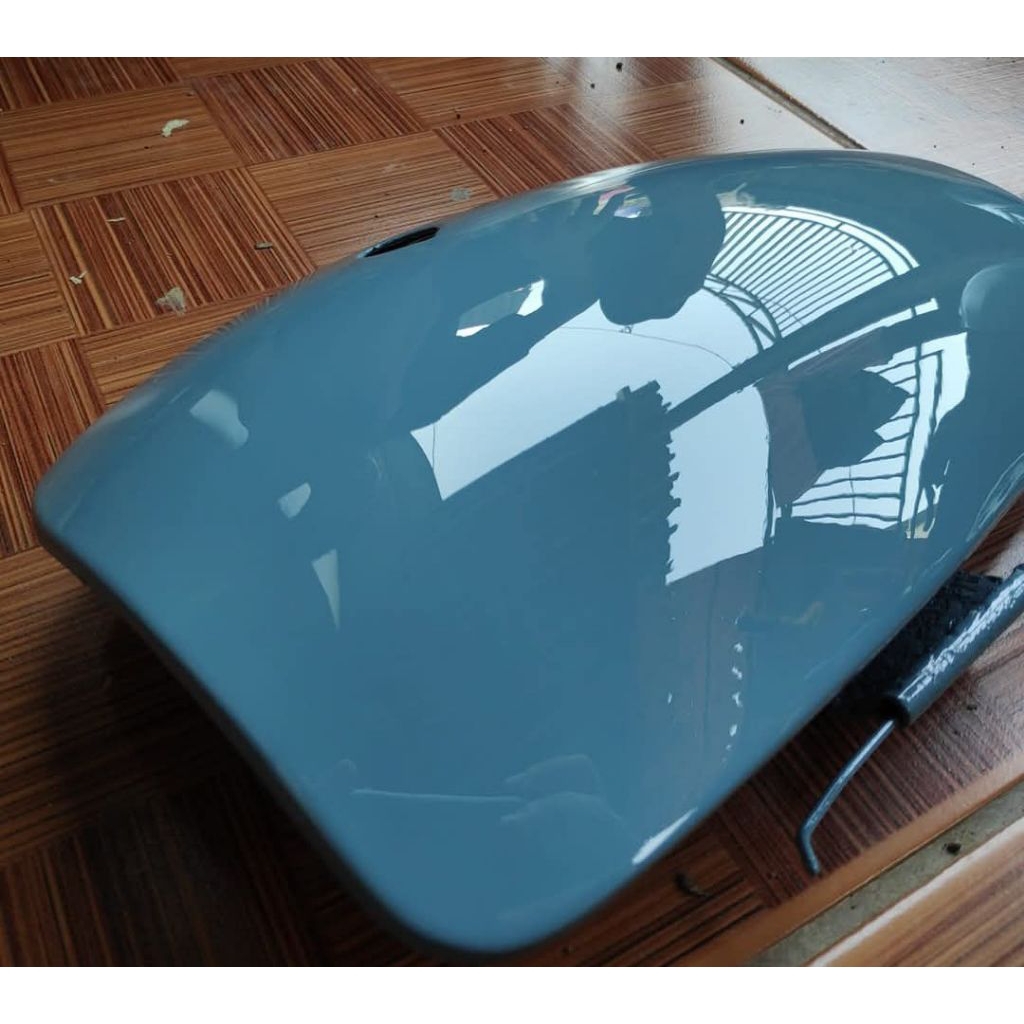 cat PU biru vespa super greyish blue