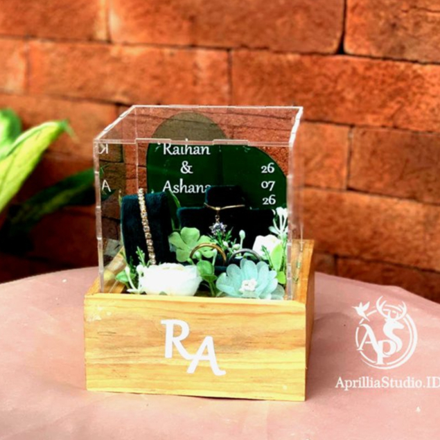 KOTAK PERHIASAN FULLSET APS ASHANA ACRYLIC (WEDDING/ENGAGEMENT)