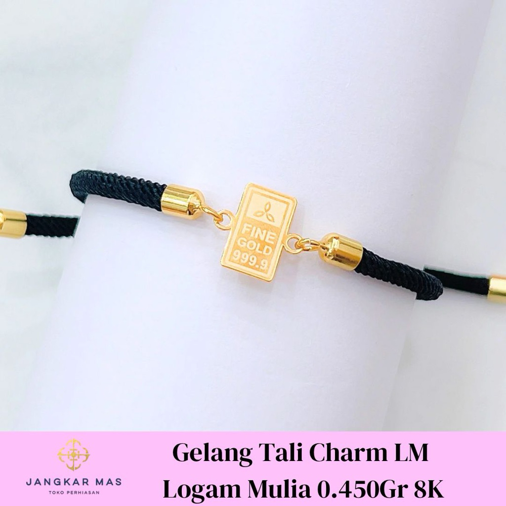 GELANG TALI CHARM LM LOGAM MULIA BERAT 0.500GR KADAR 8K