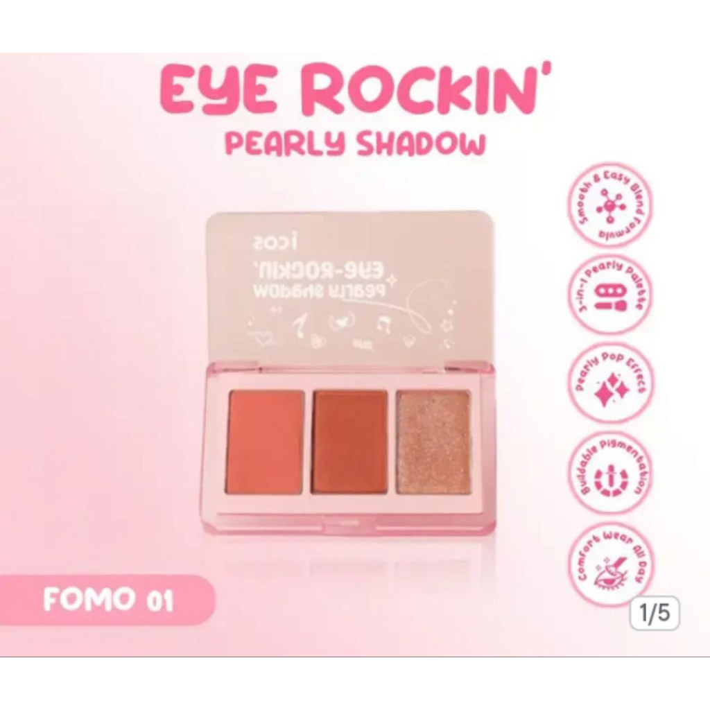 ICOS Eye-Rockin' Pearly Shadow#Eye shadow Pigmented#Eye shadow Tiga Warna#Eye Shadow Icos