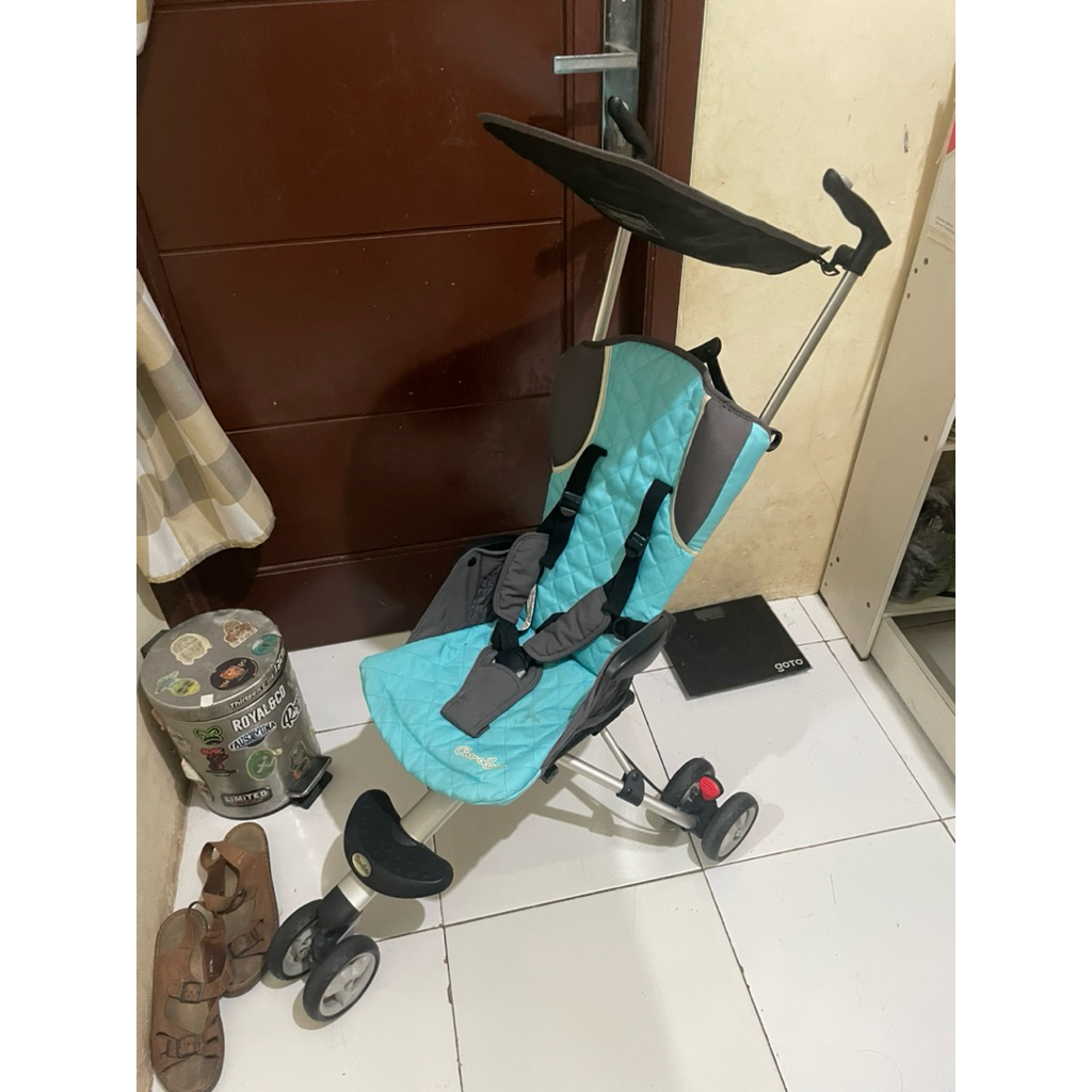 stroller coco latte isport biru travel preloved