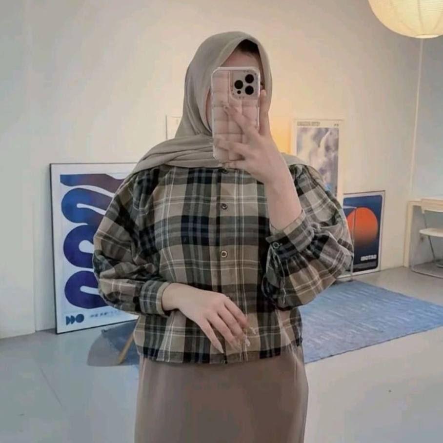 KEMEJA BATWING LENGAN KELELAWAR - Bahan Flanel Premium