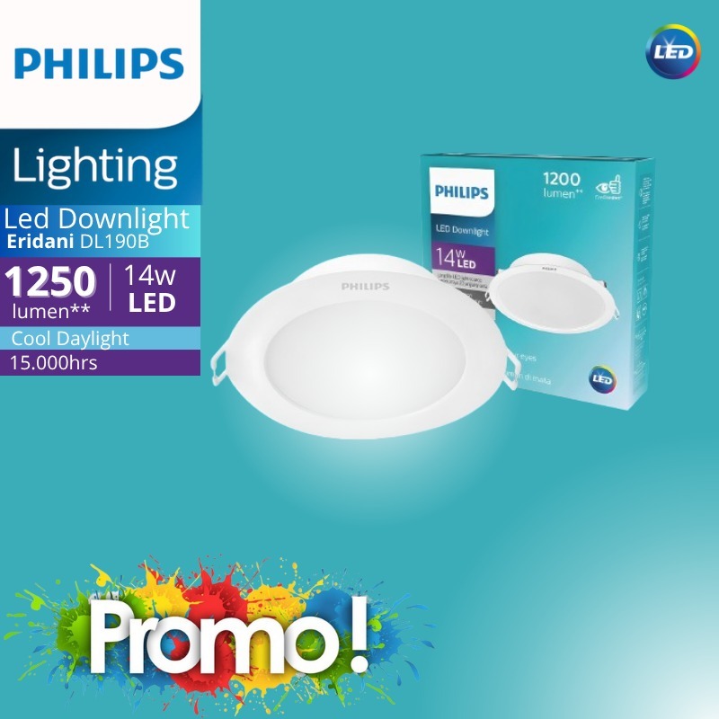 Philips ERIDANI Downlight LED 14W  Warna Cool Daylight/PUTIH