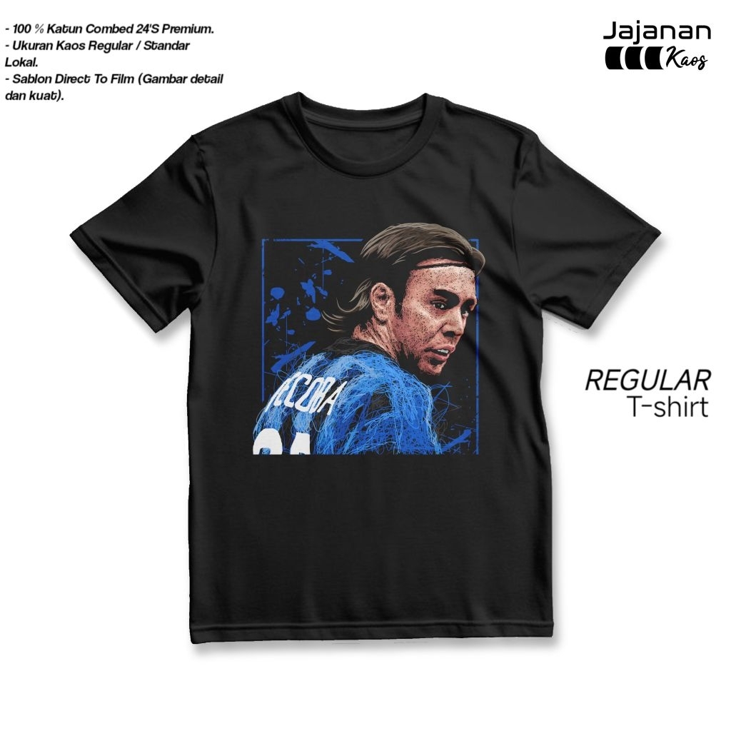 Kaos Distro Bola ALVARO RECOBA INTERNAZIONALE LEGEND Gaya Coretan - Katun Combed 24'S Premium