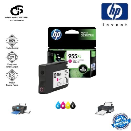 Tinta HP 955XL Magenta 100% Original untuk Printer HP OfficeJet Pro 7740 8210 8216 8710 8720 8730