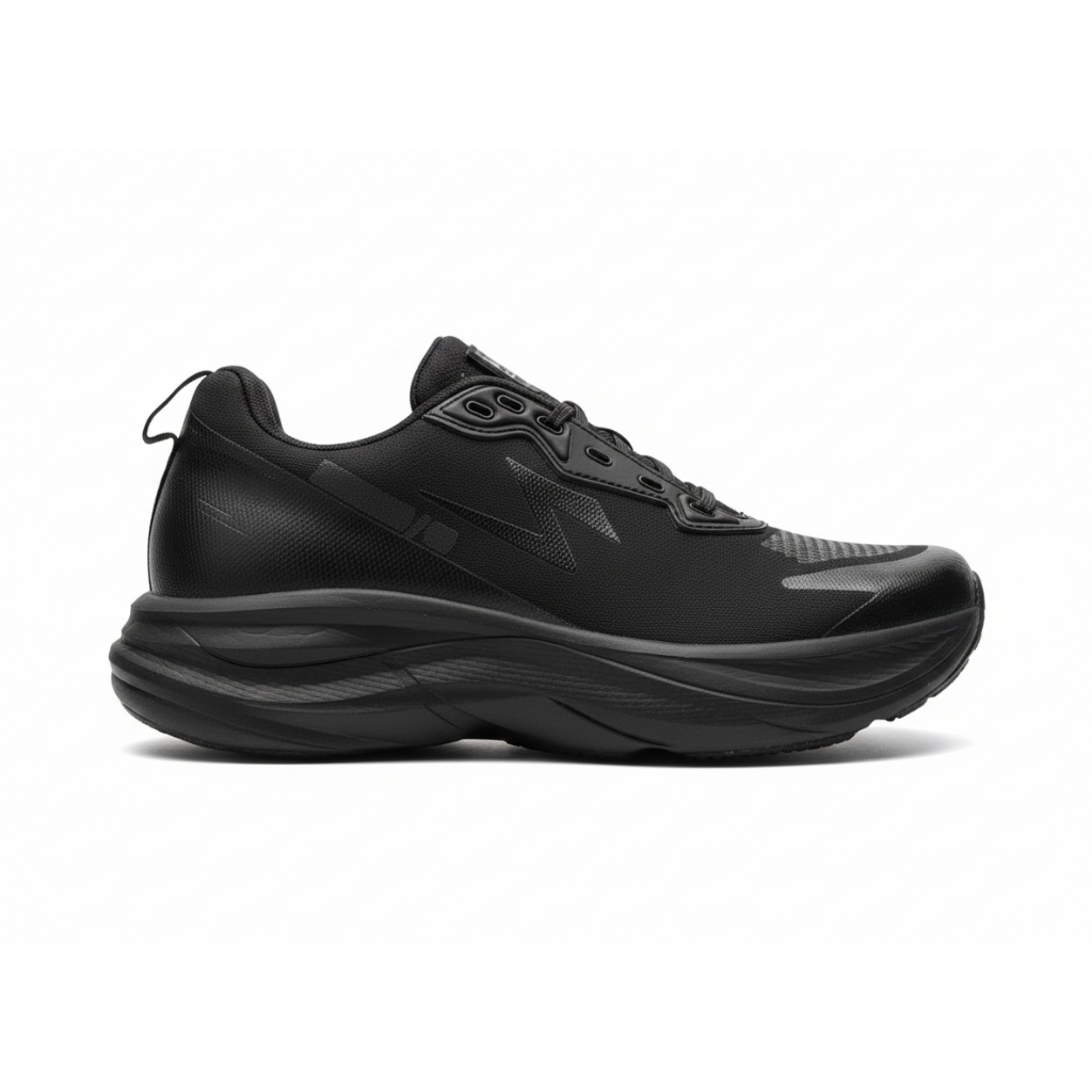 Sepatu Olahraga Anak Hitam Polos 36 - 43 Comfort - Sepatu Lari Pria Wanita