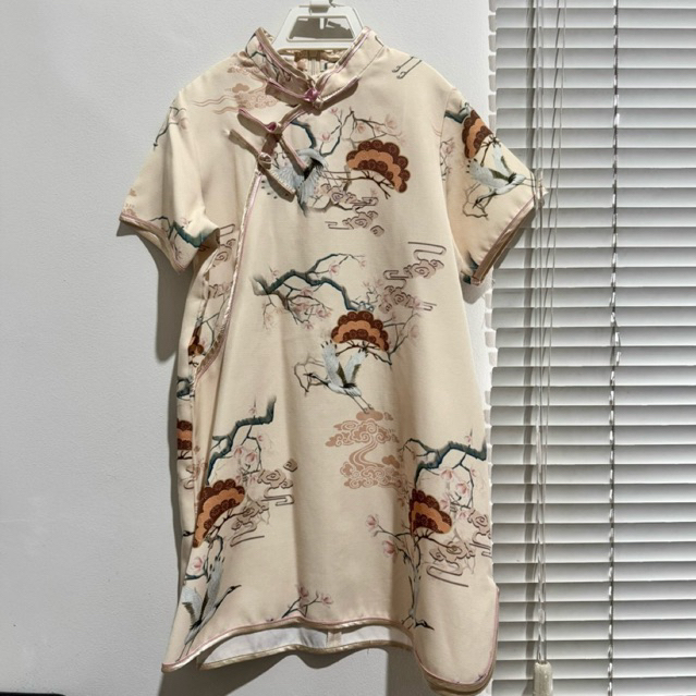 Dress Kerah Cheongsam Anak / Baju Qipao Anak / Baju Imlek Anak - Preloved