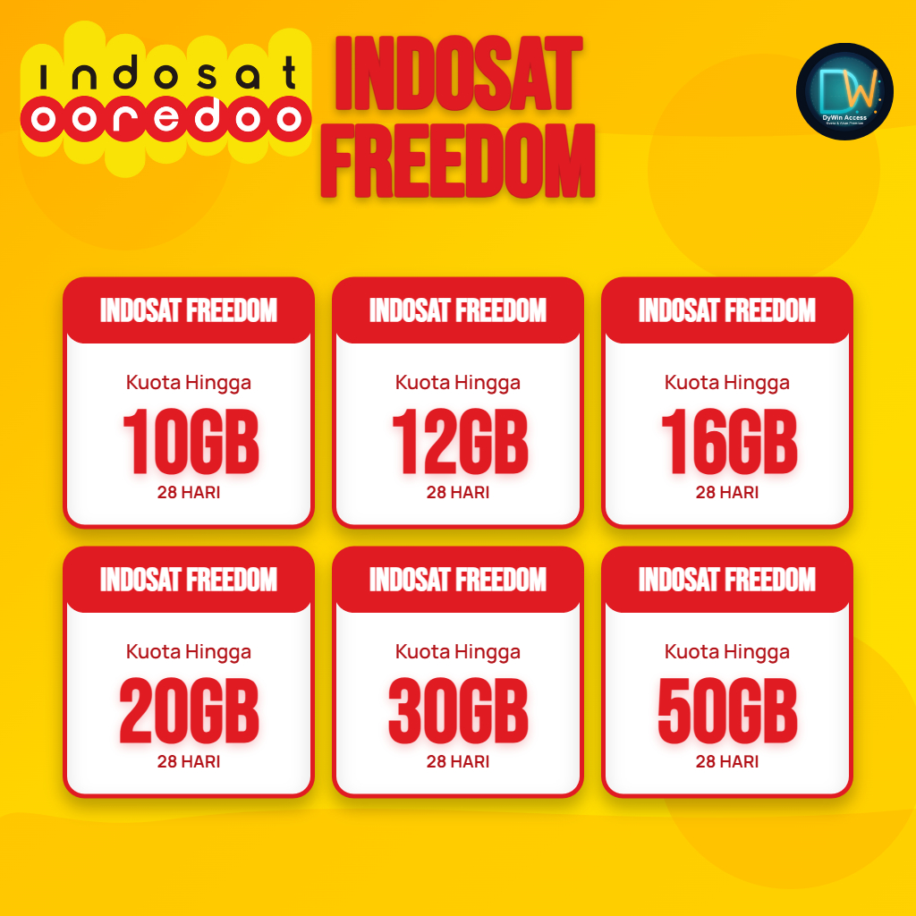 PAKET DATA INTERNET INDOSAT FREEDOM|3GB - 10GB|HARGA TERBAIK