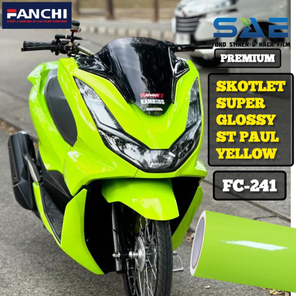 Sticker Skotlet St Paul Yellow Super Glossy Premium Fanchi Original Stiker Motor Kuning Stabilo